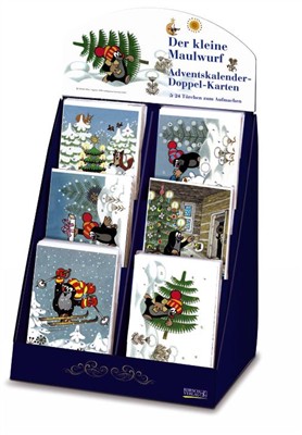 Maulwurf Adventskalender-Karten-Display
