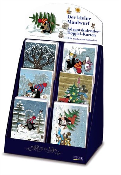  - Adventskalender - Display Adventskalender Karten - Maulwurf Adventskalender-Karten-Display