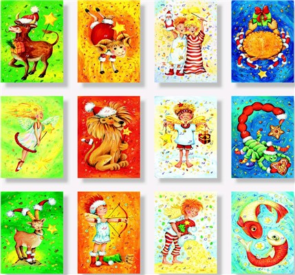 wfa Adventskalender-Karten Sternzeichen