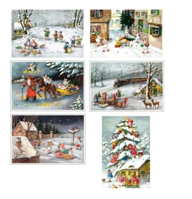  - Adventskalender - Adventskalender-Karten - Adventskarten-Nostalgische WH