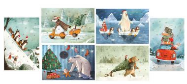  - Adventskalender - Adventskalender-Karten - Adventskalender-Karten Kleine Freunde