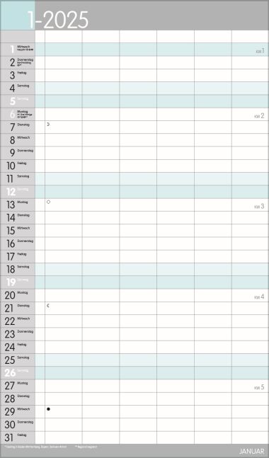  - Kalender - Familienkalender - XL Familienplaner Pastell