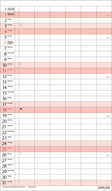  - Kalender - Familienkalender - XL Familienplaner