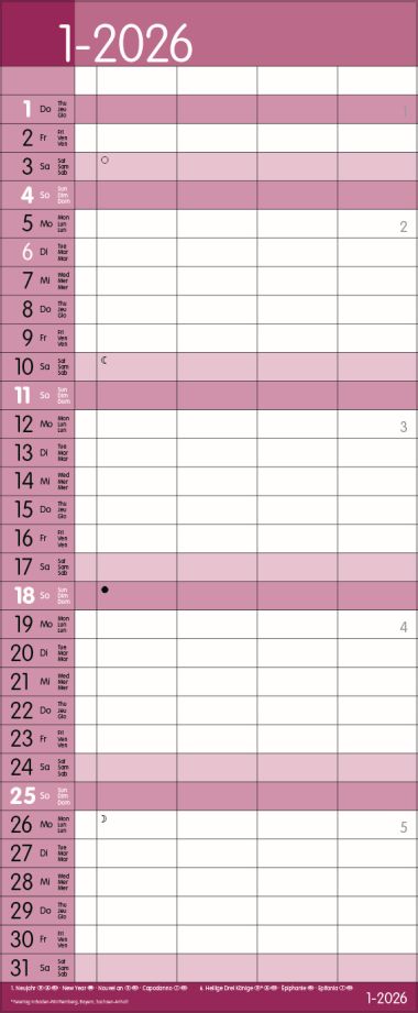  - Kalender - Familienkalender - Family Timer Malve