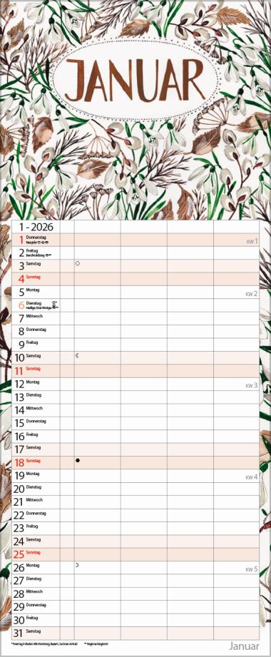  - Kalender - Familienkalender - wfa Familienplaner Gartenglück