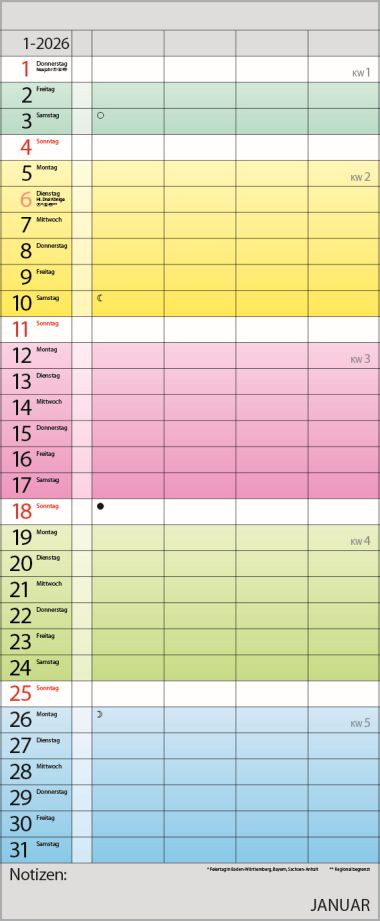  - Kalender - Familienkalender - wfa Familienplaner Farbenspiel