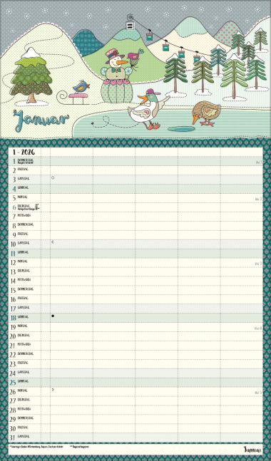  - Kalender - Familienkalender - wfa Familienplaner Happy Life