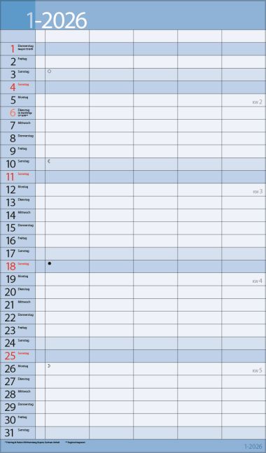  - Kalender - Familienkalender - Familientimer - 18 Monate