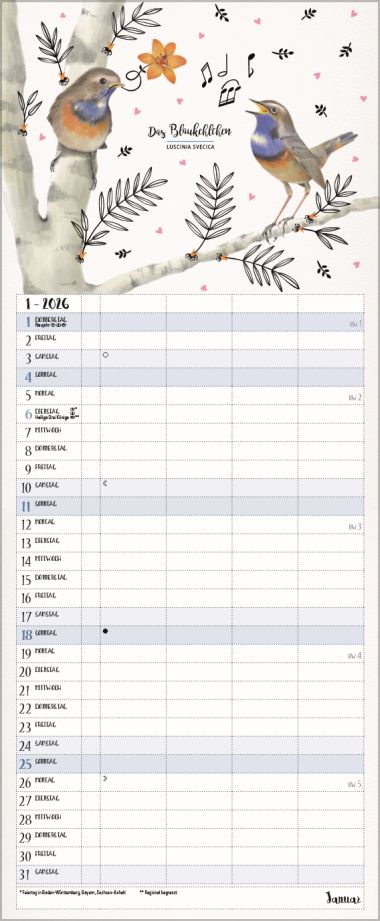  - Kalender - Familienkalender - Familienplaner Pretty Birds