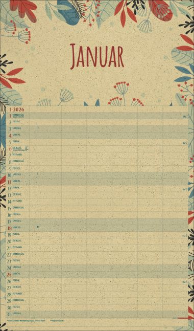  - Kalender - Familienkalender - Familienplaner Art of Nature