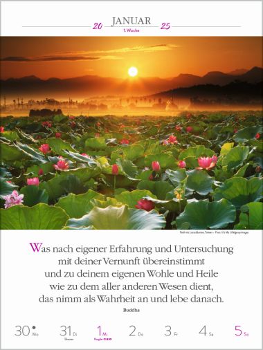  - Kalender - Wochenkalender - wfa Buddhistische Weisheiten