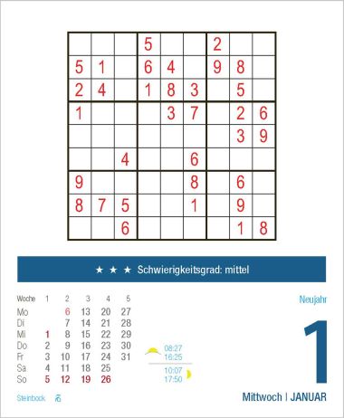  - Kalender - Tages-Abreisskalender - Sudoku