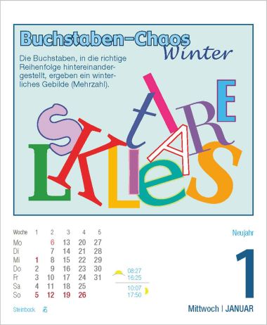  - Kalender - Tages-Abreisskalender - Rätsel und Denkspiele
