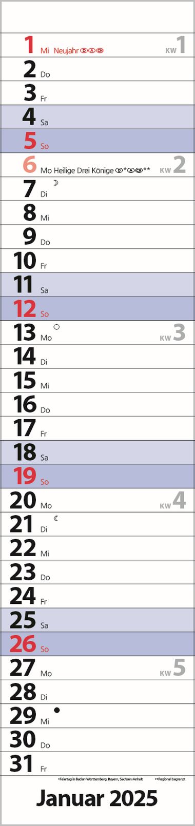 - Kalender - Office Kalender - Streifenplaner Compact Blau