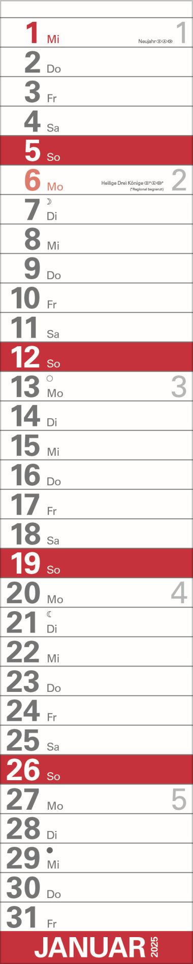  - Kalender - Office Kalender - XXL Planer Großdruck rot