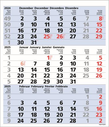  - Kalender - Office Kalender - 3-Monats-Planer Comfort Blau