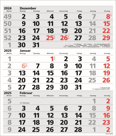 - Kalender - Office Kalender - 3-Monats-Planer XL Comfort