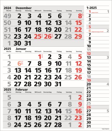  - Kalender - Office Kalender - 3-Monats-Planer XL Combi