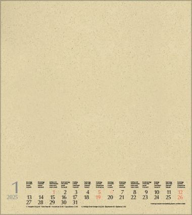  - Kalender - Foto-Malen-Bastelkalender - FMB Edition Natur Graspapier 21.5x24cm