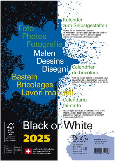 Black or White Bastelkalender A4