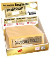 Display "Goldenes Ticket" mit Rubbelfeld