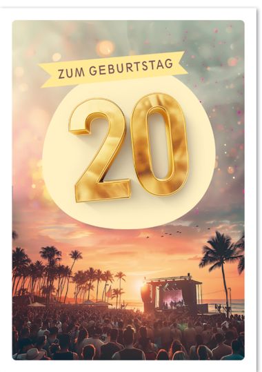  - Allgemeine Kollektion-Hauptdevisen - Jumbo / XL Karten - Geburtstag 20. Jumbo