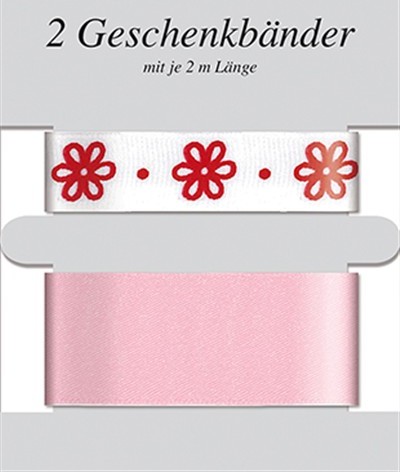  - Geschenkartikel Allgemein - Geschenkbänder - wfa 2 Geschenkbänder rosa