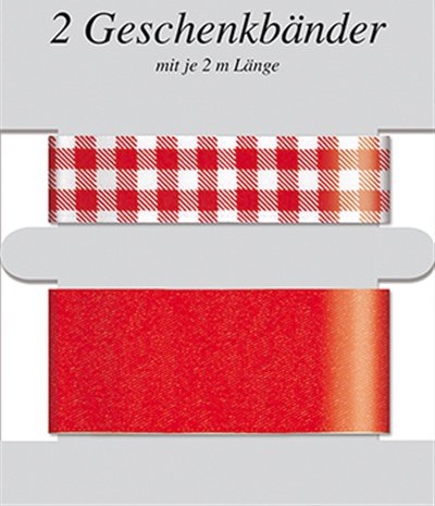  - Geschenkartikel Allgemein - Geschenkbänder - wfa 2 Geschenkbänder rot
