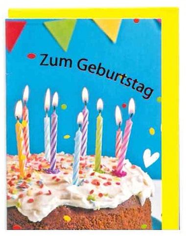  - Allgemeine Kollektion-Randdevisen - Karten mit Klammer - Mini mit Klammer Geburtstag