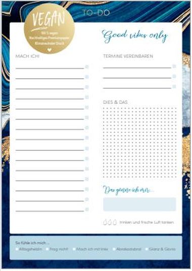  - Geschenkartikel Allgemein - SCHREIBLIEBE - wfa TO-DO Block "Murble blue" 26.01.23