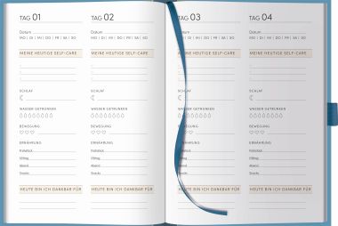  - Geschenkartikel Allgemein - SCHREIBLIEBE - 365 Tage Self-Care Tagebuch "Aqua"