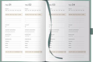  - Geschenkartikel Allgemein - SCHREIBLIEBE - 365 Tage Self-Care Tagebuch "Salbei"
