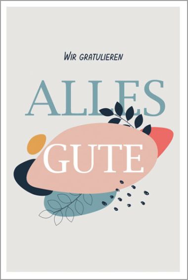  - Grusskarten für Firmen - auf Wunsch mit Eindruck erhältlich - Glückwunsch - IND.ALLG.GLÜCKWUNSCHKARTE