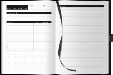  - Geschenkartikel Allgemein - SCHREIBLIEBE - Projekt-Meeting Planer "Black"