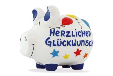  - Sparschweine / Zebrafant / Sparhaie / Mönsterli - Mittelschweine - Herzl. Glückwunsch - Mittelschwein 3D