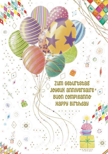  - Allgemeine Kollektion-Hauptdevisen - Geburtstag - KK hoch Geburtstag mehrsprachig