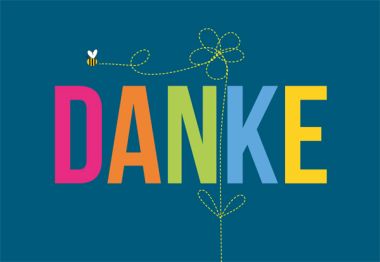  - Allgemeine Kollektion-Randdevisen - Dank / Dank Beutel - Midi quer "Danke"