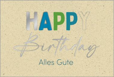  - Grusskarten f&uuml;r Firmen - auf Wunsch mit Eindruck erh&auml;ltlich - Geburtstag - IND.ALLG.GL&Uuml;CKWUNSCHKARTE