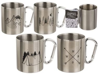  - Geschenkartikel Allgemein - Geschenkartikel -  wfa Edelstahlbecher mit Karabiner