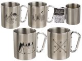  wfa Edelstahlbecher mit Karabiner