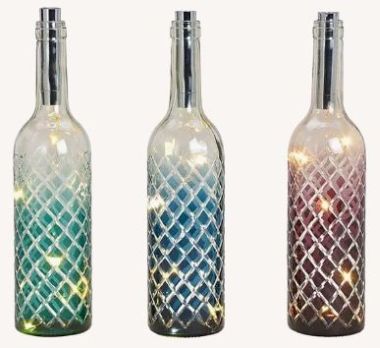  - Geschenkartikel Allgemein - Geschenkartikel - wfa Glasflasche mit LED Lichterkette
