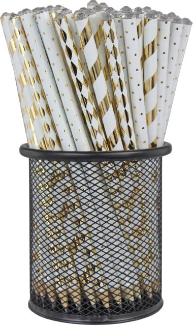  - Geschenkartikel Allgemein - Schreibstifte - wfa Bleistifte mit Stein weiss/gold