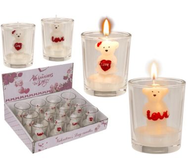  - Saison-Kollektion - Geschenkartikel Saison - Kerze im Glas "Bär Love"