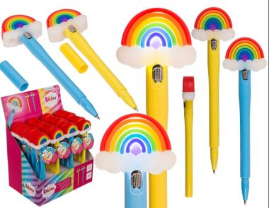  - Geschenkartikel Allgemein - Schreibstifte - Kugelschreiber Regenbogen mit LED