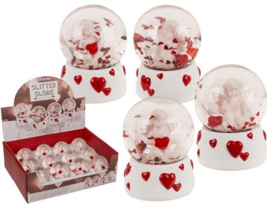  - Saison-Kollektion - Geschenkartikel Saison - Glitterkugel "Engel mit Herz"