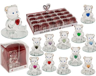  - Geschenkartikel Allgemein - Geschenkartikel - Glasbär mit Herz