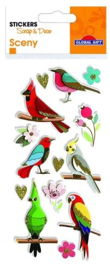  - Geschenkartikel Allgemein - Stickers - 3D Sceny Sticker Vögel