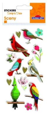 3D Sceny Sticker Vögel