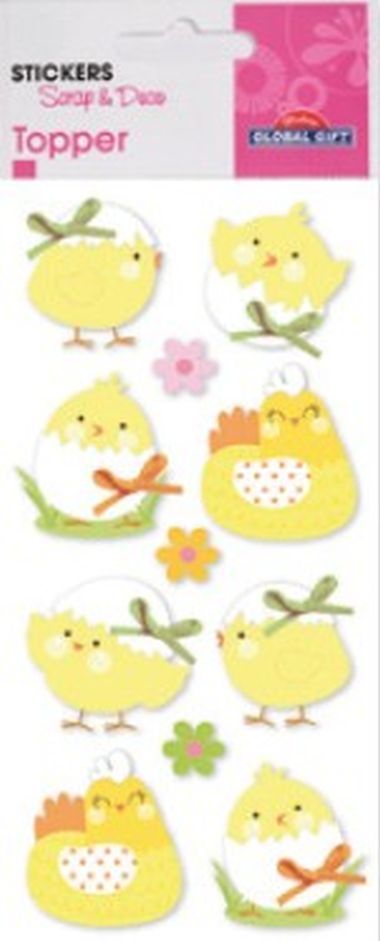  - Geschenkartikel Allgemein - Stickers - 3D Topper Sticker Küken