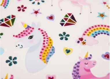  - Geschenkartikel Allgemein - Stickers - Classy Stickers Einhorn mit Strassteinen